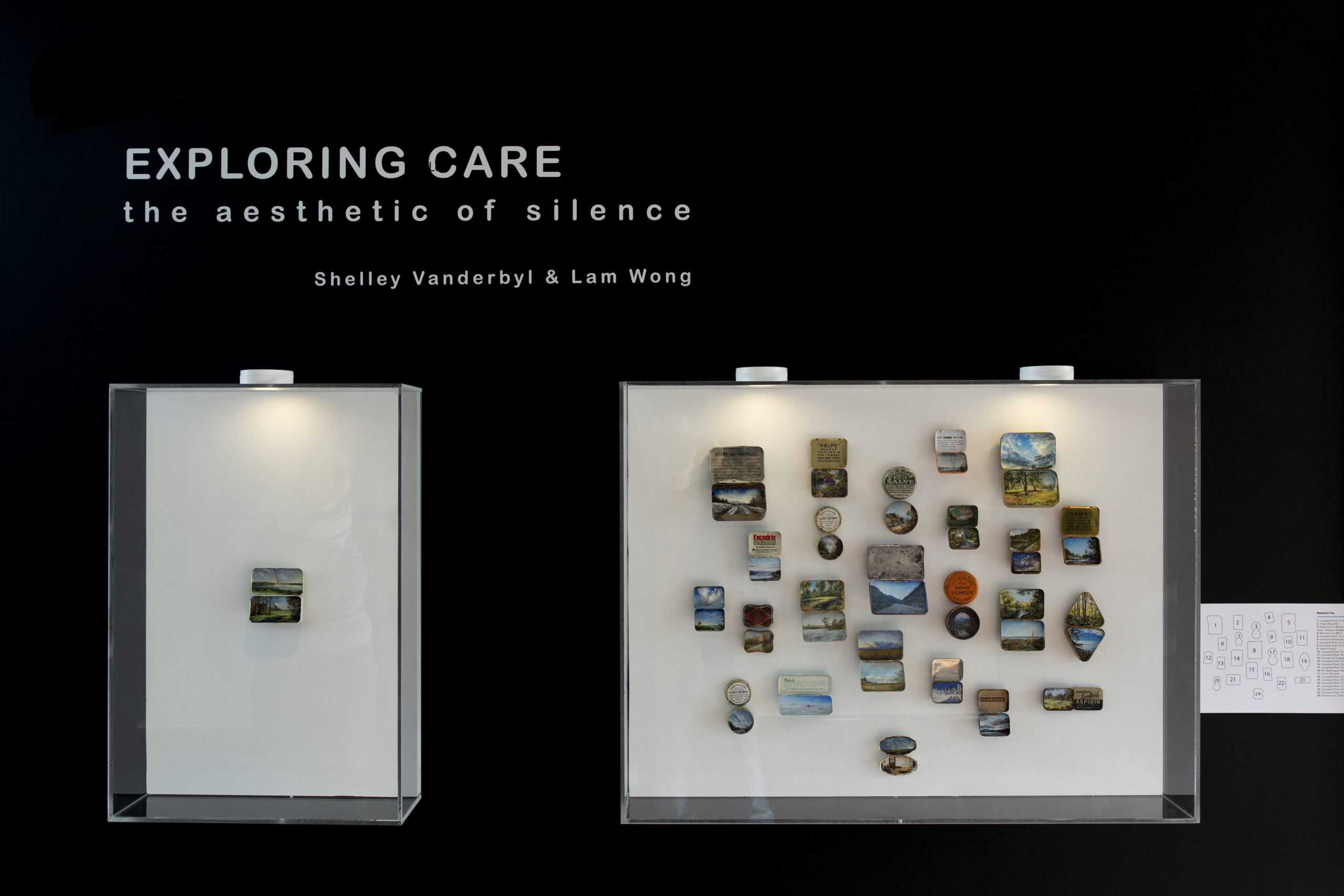 Antique pill boxes painted with mini landscapes by Shelley Vanderbyl