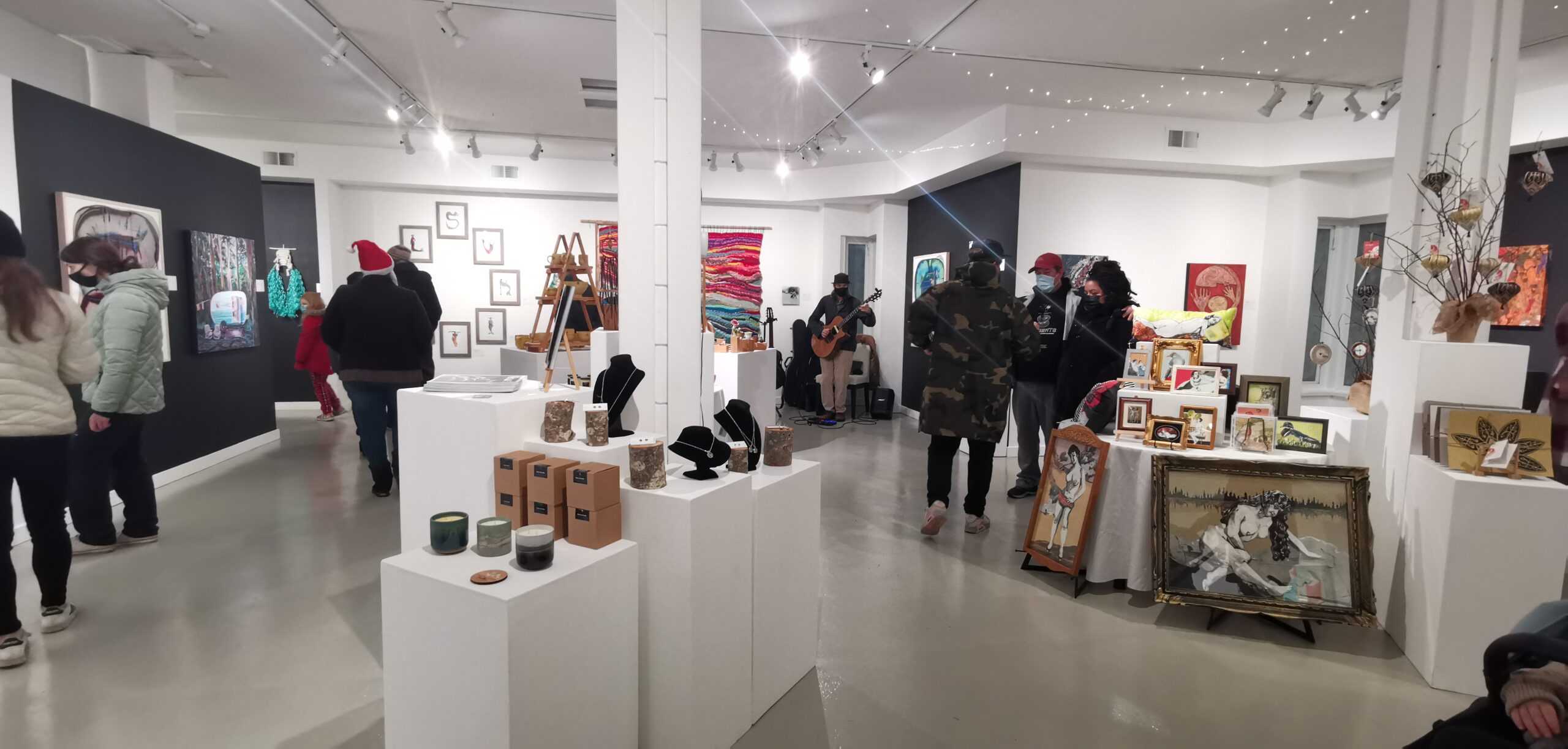 People shopping at the Holiday Faire