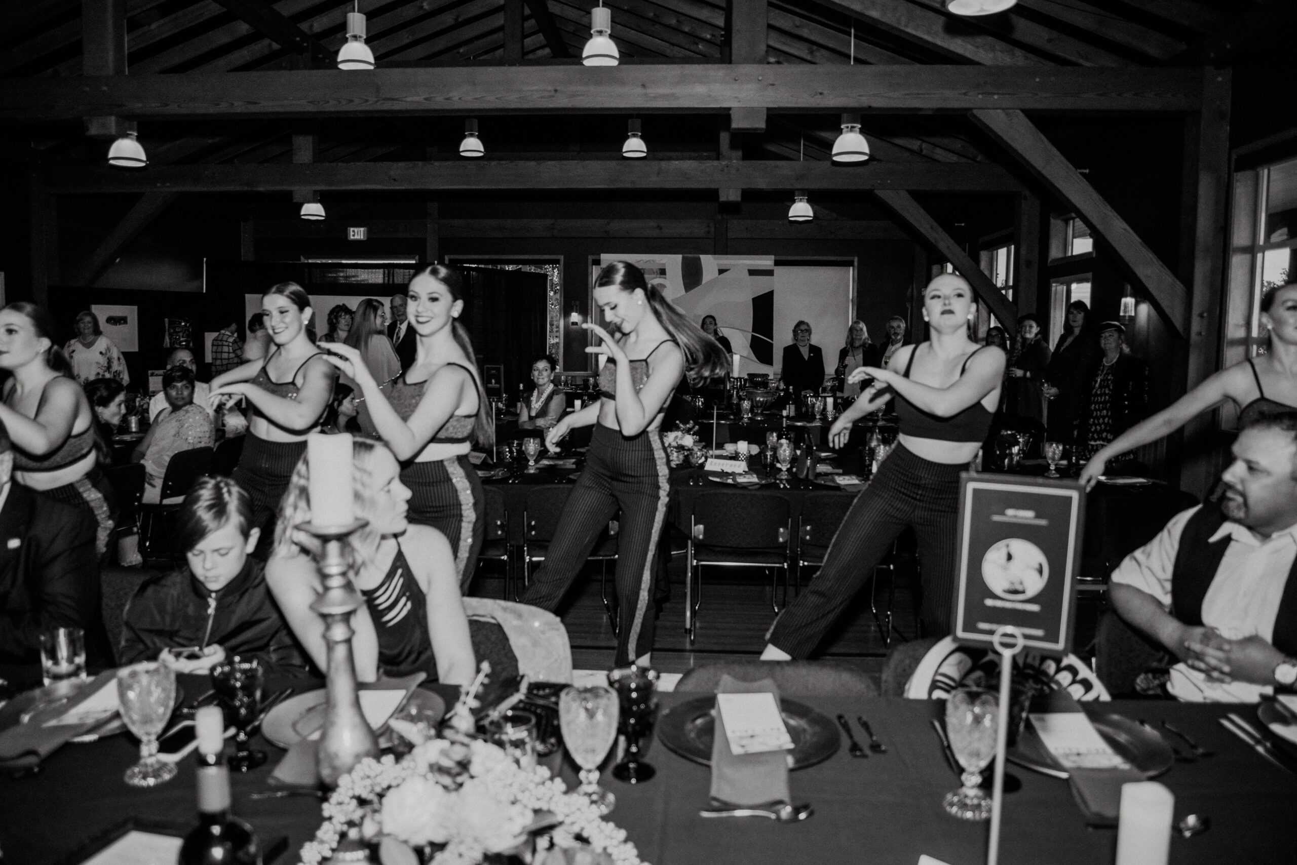 Dancers performing at a dinner gala